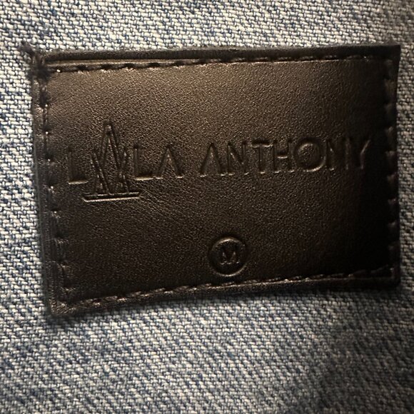 The La La Anthony distressed jean jacket Size L - Picture 4 of 5